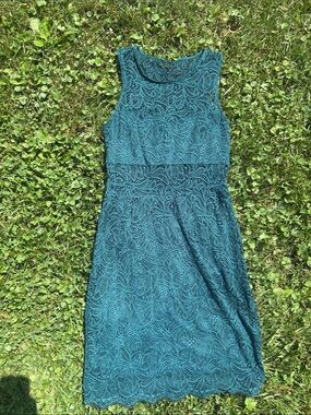 Express Teal Lace Sleeveless Midi Dress